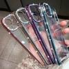 Роскошный прозрачный чехол с покрытием-блестками и стразами для iPhone 17 16 11 14 15 Pro Max Plus, женский силиконовый противоударный чехол
