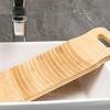 1Pcs Bamboo Wood Clothes Washboard Antislip Washing Scrub Board Durable Hand Wash Board  For Women