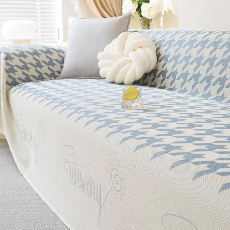 Ice Silk Sofa Towel Summer Cool Breathable Sofa Cover Dust Cover Summer One-Piece Sofa Large Cover Cloth
