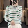 Striped Long Sleeve Sweater Women's Round Neck Autumn and Winter Knitwear