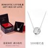 S925 pure silver three-second heart sterling silver necklace pendant niche high-end design flash diamond collarbone chain for girlfriend gift