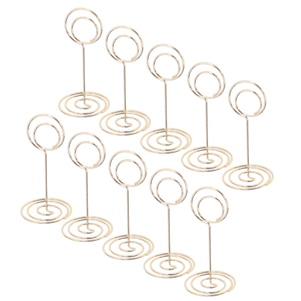 10pcs Table Number Holder Round Base Electroplating Process Elegant Cute Shape Home Ornaments for Weddings