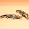 Brass Crocodile Statue Small Key Chain Vivid Animal Model  Home Decor