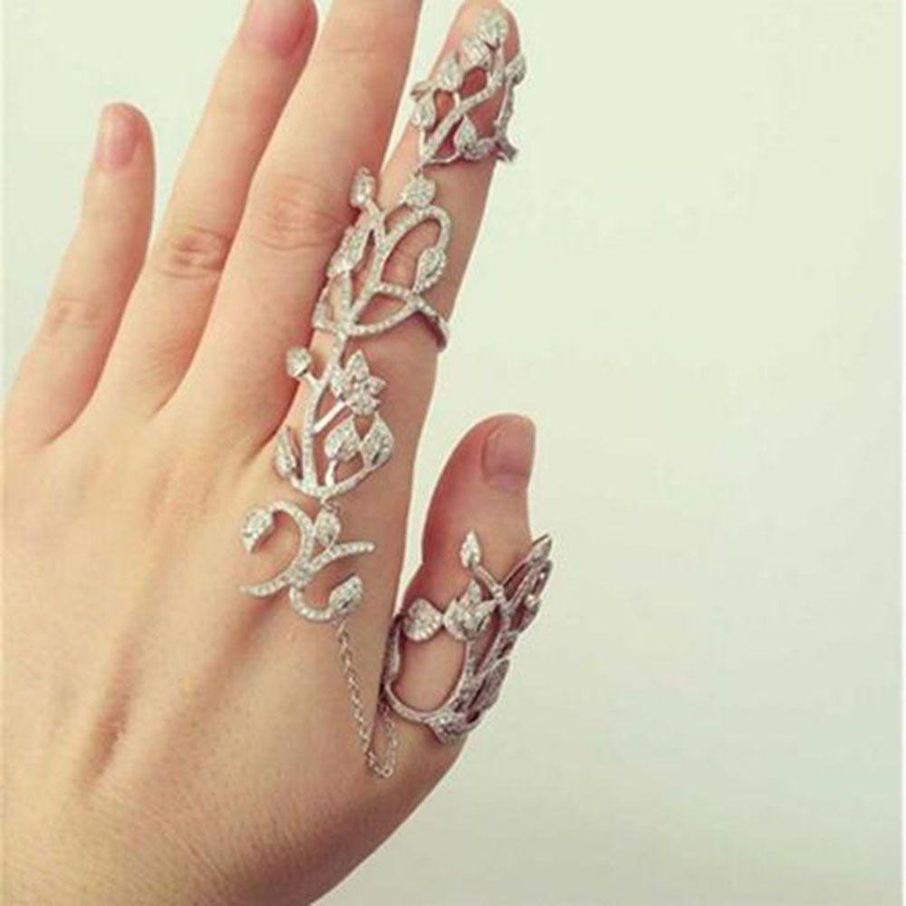 Jewelry Punk Rock Double Full Finger Knuckle Ring Gothic