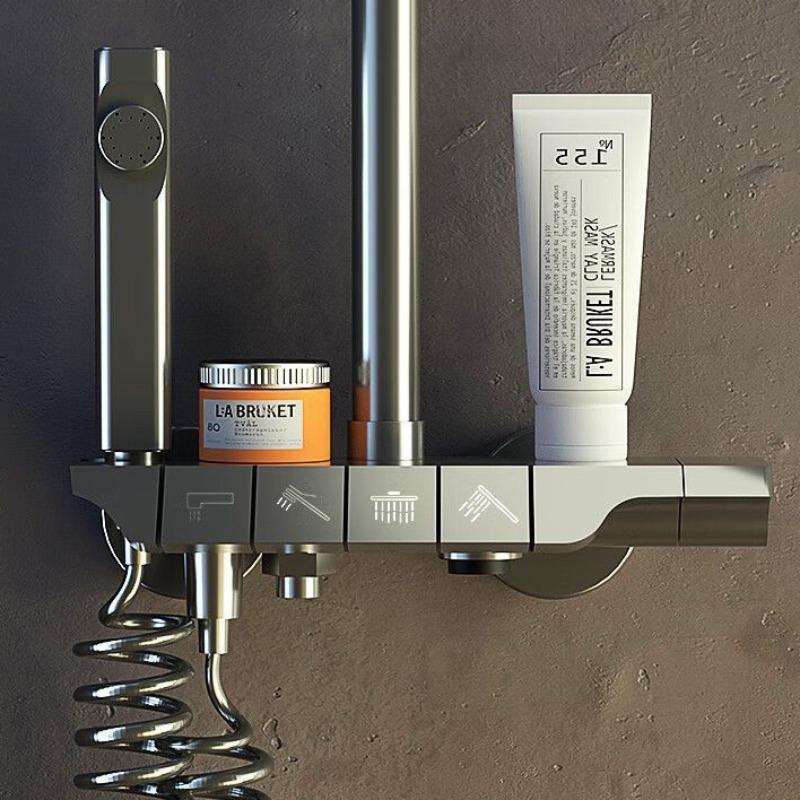 Кнопка Пианино Душ Цифровой Душевой Набор Термостатический Домашний Душ Система Душа с Клавишами Пианино Система Душа для Спа-Ванной Комнаты Наборы