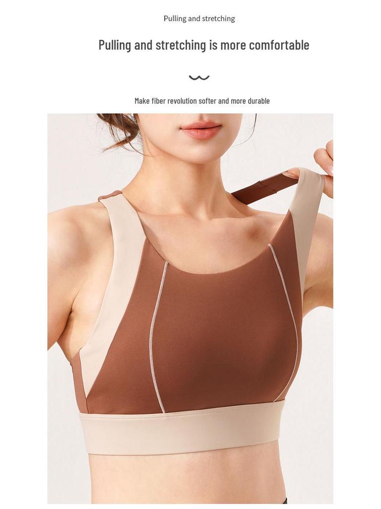 Осенне-зимний спортивный бюстгальтер колор-блок: Поддержка высокой интенсивности для бега и йоги