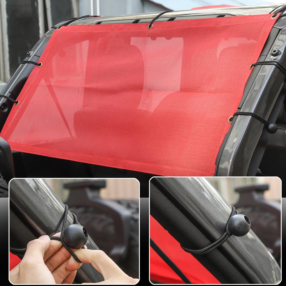 Car Trunk Sunshade Mesh Sunscreen Cover for Jeep Wrangler TJ/JK/JL 4-Door Version, BJ40L/BJ40 Plus Exterior Accessories, UV Protection