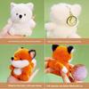 Cute Animal Fox Plush Doll Keychain With Polyester Filling Kids Backpack Pendant