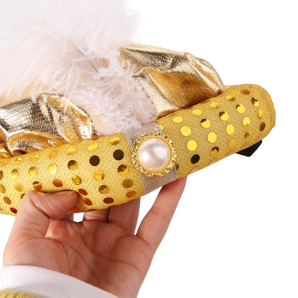 Праздничная шляпа Повязки на голову Индийская шапка Реквизит для выступлений Головной убор Тюрбан султана Шляпы Маскарад Ролевые игры Арабский головной убор Хэллоуин