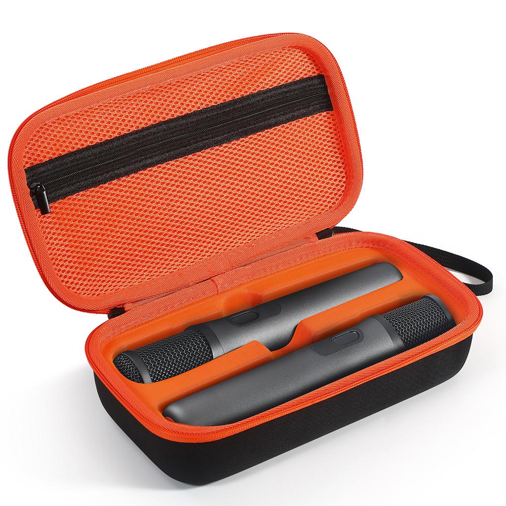 For JBL PartyBox Wireless Two Microphone System Wireless Microphone Case Handheld Dual Mic Travel Bag for Singing Karaoke
