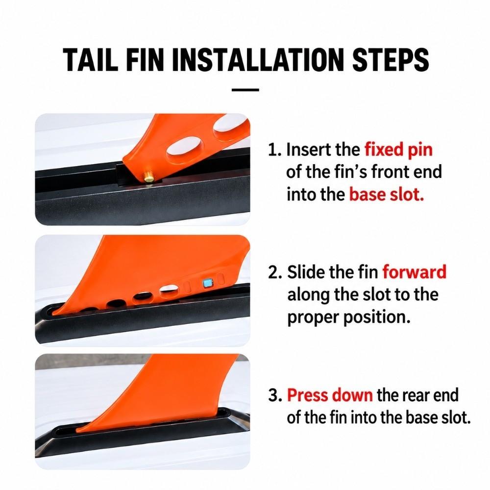 9 Inch Paddle Board Tail Fin No Tool Fin Screw Surfboard Center Fin SUP Replacement Fin Longboard