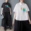 2025 Plus Size New Summer Blouse Short Sleeve Printing Shirt Casual Women Loose Tops Basic Shirts
