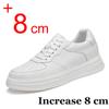 Летние мужские повседневные кроссовки, увеличивающие рост, модные белые кожаные кроссовки 8 см 6 см, увеличивающие рост, мужские кроссовки для спорта и отдыха