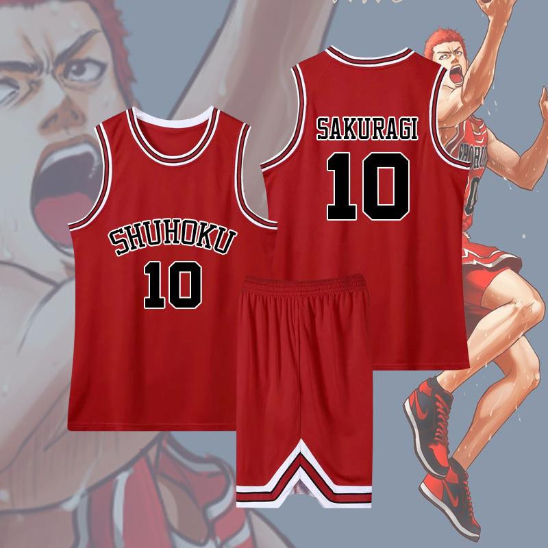 Классический набор формы для баскетбола Slam Dunk: Ханамичи Сакураги №10 и Каэде Рукава №11 - Индивидуальная баскетбольная форма