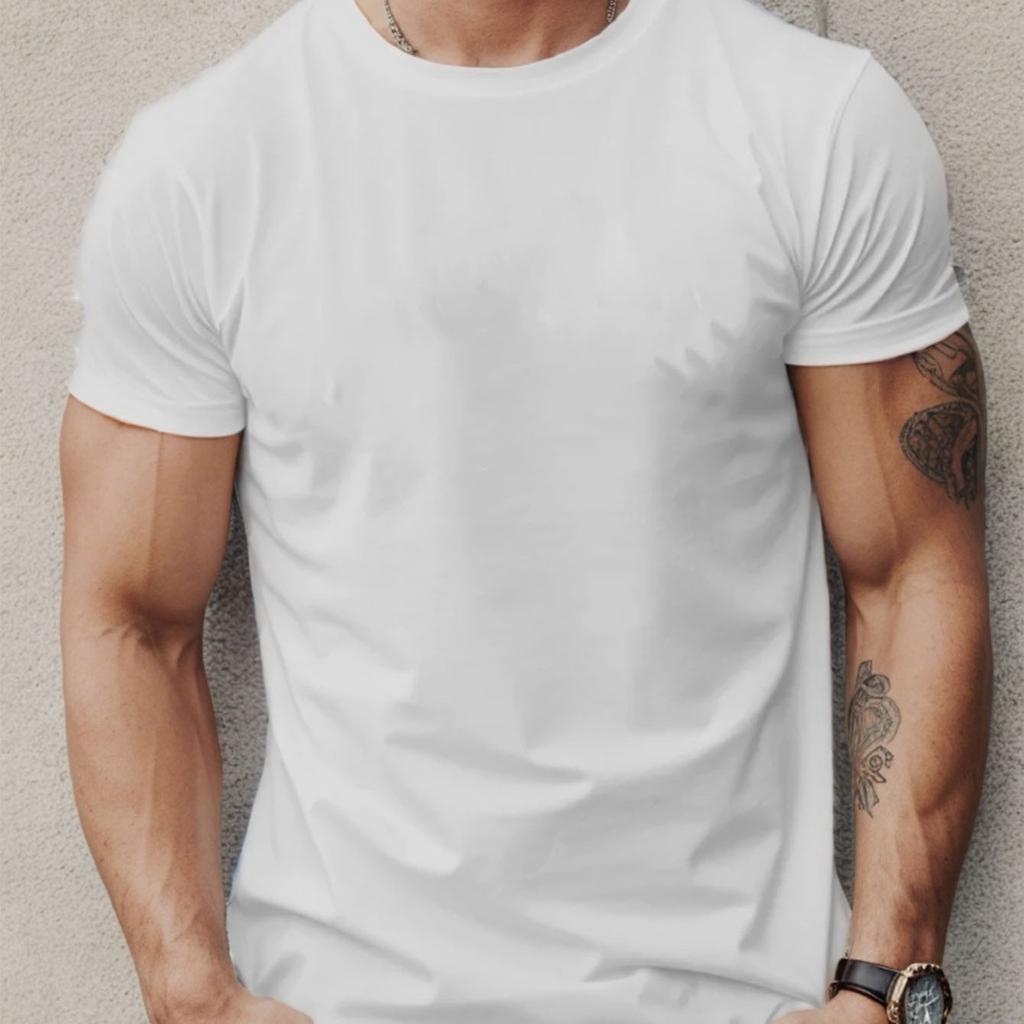 Летняя мужская повседневная свободная футболка большого размера из 100% хлопка с принтом гор и деревьев, спортивная удобная футболка с круглым вырезом и коротким рукавом