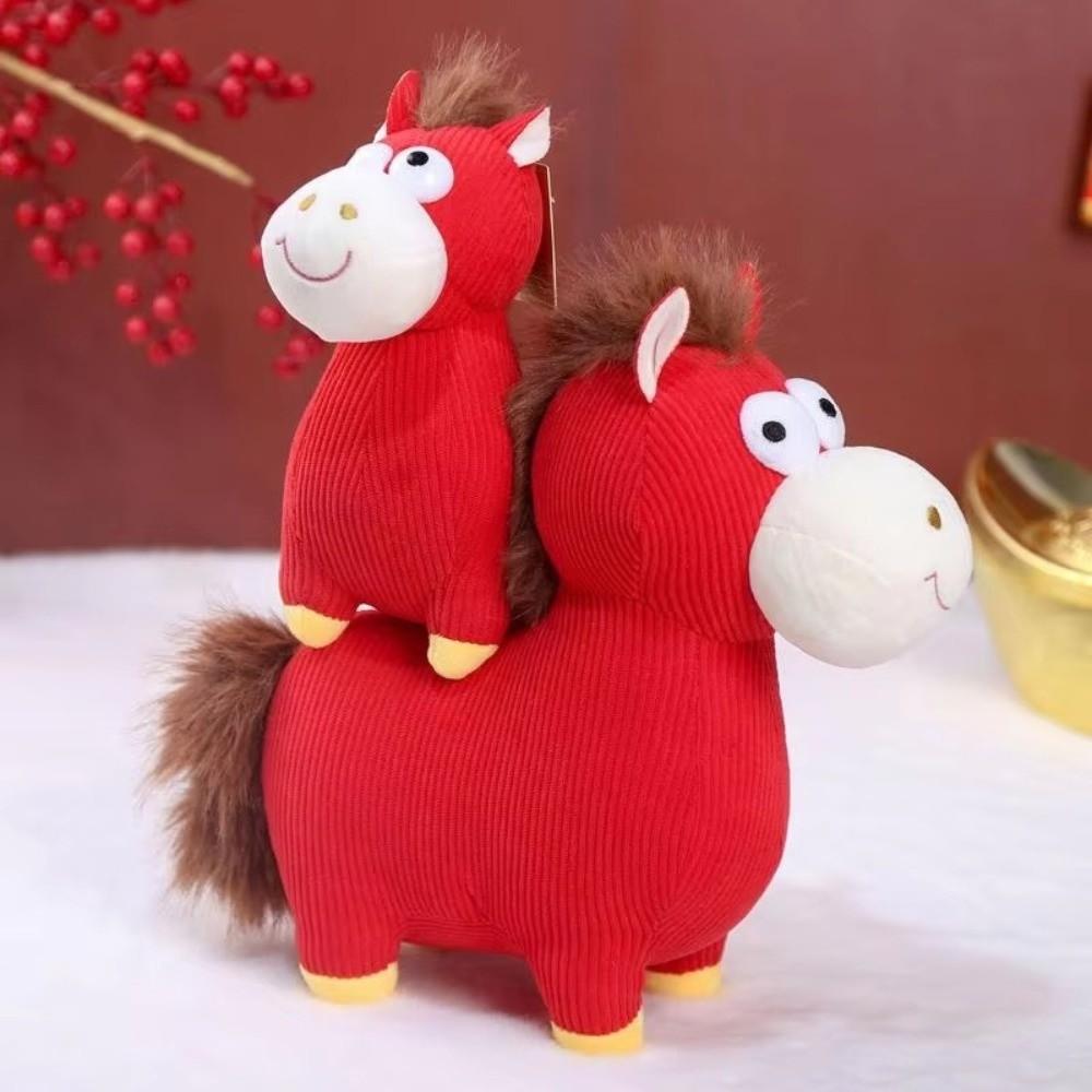 Soft Cartoon Horse Doll Mascot Dolls Horse Doll Ornament Zodiac Pony Figurine Desktop Decoration