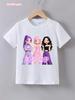 Summer Casual Kids Kpop TShirt Girls Cute Anime Print Short Sleeve Anime Clothes Soft Cartton Tee Tops Girls Daily Outdoor Wear