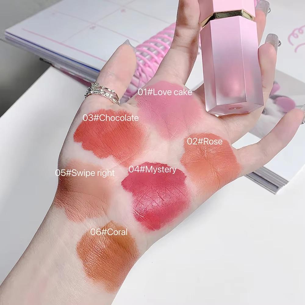 6 Color Liquid Blush Cream Matte Face Smooth Cheek Eye Mousse Blush Highlighter Stick Rouge Waterproof Contour Make Up