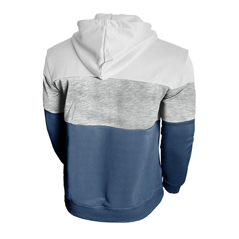 Осень Зима Мужская Толстовка Длинный Рукав Повседневная Спортивная Контрастная Худи Мужская Толстовка с Капюшоном Уличная Одежда Топы для Бега