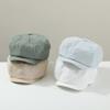 Solid Color Children Forward Hat Visor Baby Beret Retro Kids Newsboy Cap  Boy Girl