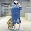 Boys Denim Suit Summer Clothes New Children's Short Sleeve Shirt + Shorts Sports Korean Tracksuit Sets Kids Luxury Clothing Suit