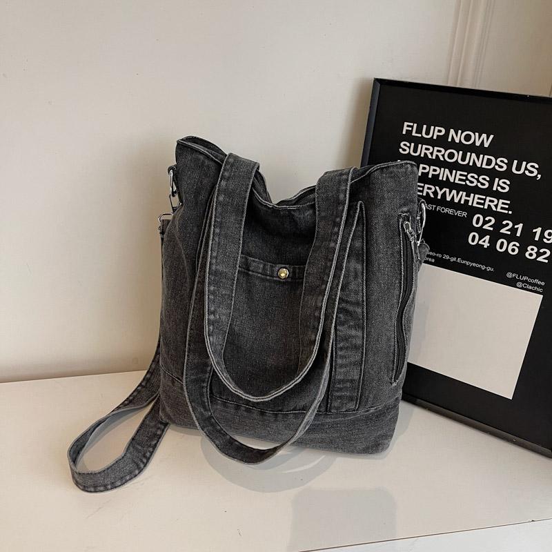 Сумка-тоут из денима, женская сумка на плечо, винтажная сумка