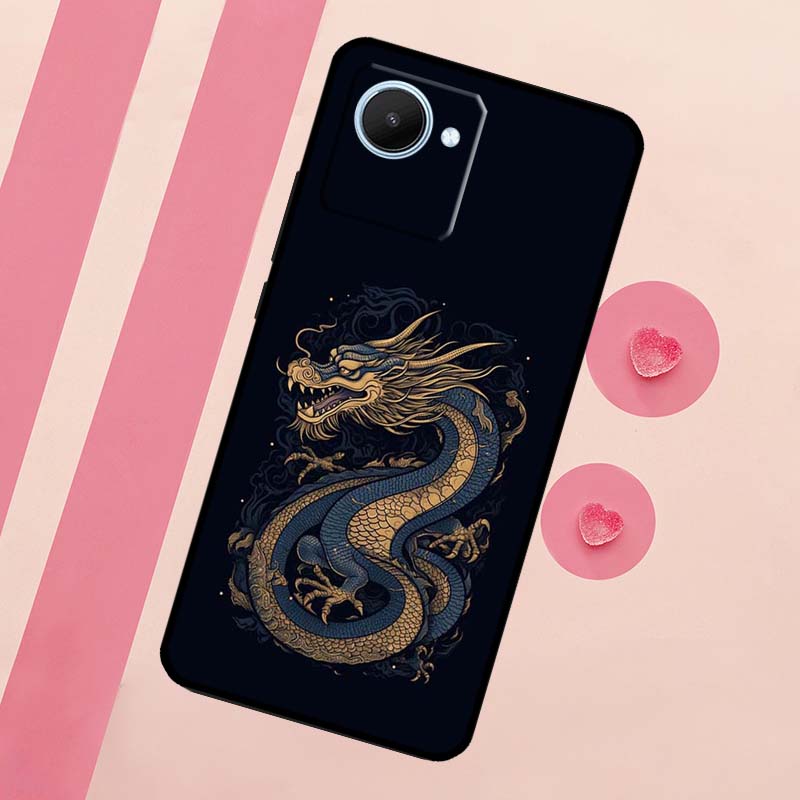 Чехол в китайском стиле с журавлем и драконом для Realme 15 10 11 12 13 14 Pro Plus C65 C67 C75 C63 C61 C55 C51 C53 C35 GT6 GT7 Pro