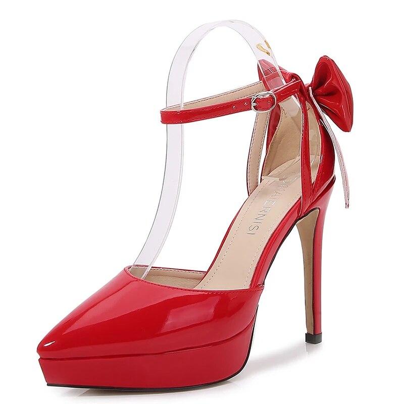 Туфли-лодочки на высоком каблуке во французском стиле, женские, универсальные, на шпильке, с бантом и заостренным носком, с неглубоким горлом, свадебные туфли