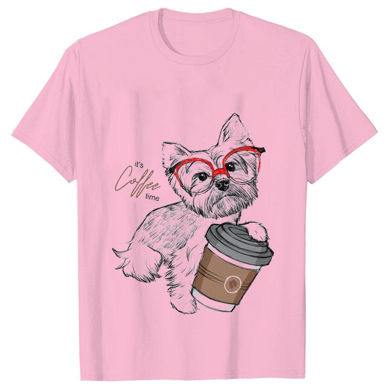 Short Sleeve Casual Ladies Fashion Female Graphic Tee Women French Bulldog Coffee Funny Clothing Summer T Clothing T-shirts