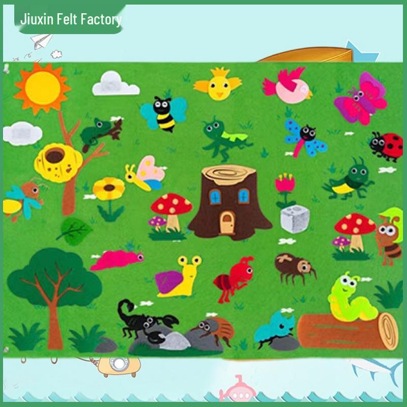 Развивающая фетровая доска для детей - Мультяшные наклейки на стену для детского сада