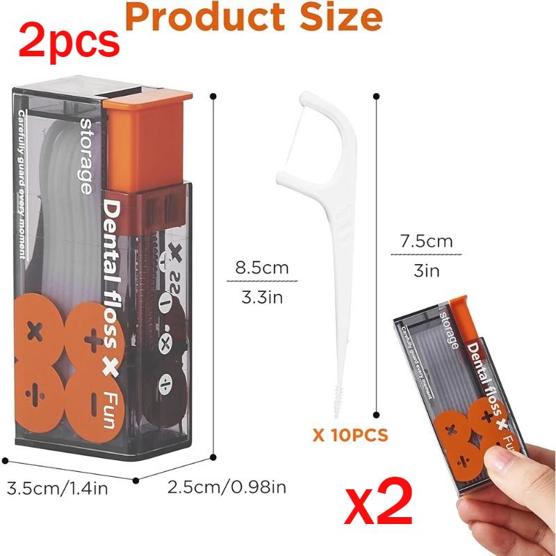 Automatic Pop-up Dental Floss Dispenser with 10 Refills - Hygienic One-Touch Storage Box for Oral Care, Portable Travel Case