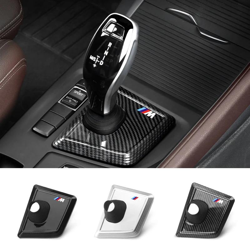 ZUWG9 New For BMW X1 X2 F48 F39 Carbon Black Car Gear Panel Cover Trim Gear Shifter Knob Boot Cover Auto Interior Decoration Acce