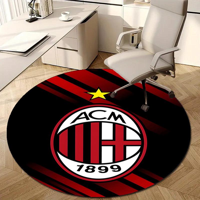 1pc A-AC Milan Print Round Carpet Chair Round Carpet Suitable for Bedroom Living Room Home Decorative Carpet