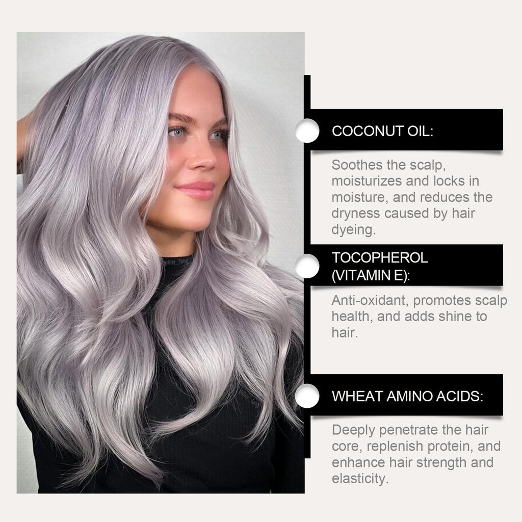 Silver Gray Hair Color Spray Temporary Root Touch Up - Plant Extract Hydrating Hair Dye Spray, Washable Fashion Color