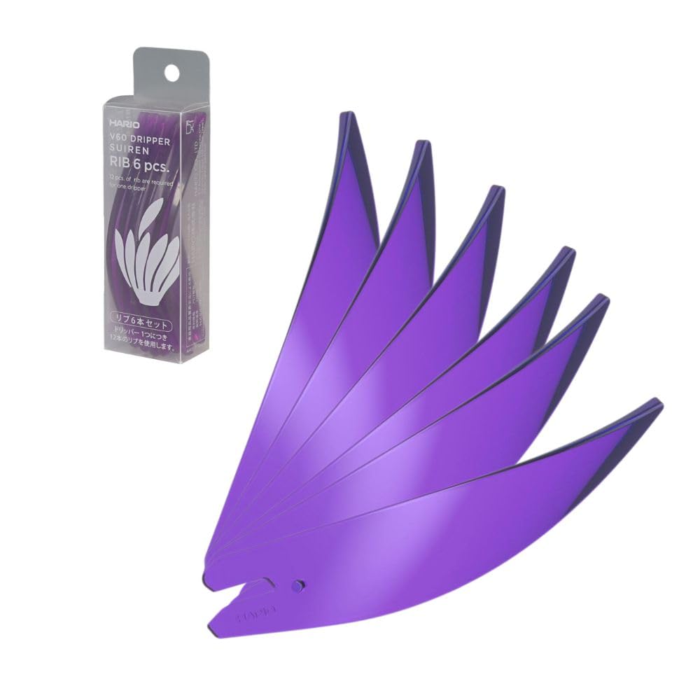 Hario Набор из 6 шт. SUIREN Rib Purple для 1–4 чашек кофе, ручная капельница со спиралью RIB-6-TPU