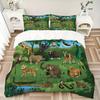 Jungle Animal Parade Print 3Pcs Bedding Setduvet Cover With 2 Bedropillowcase Home Birthday Gift