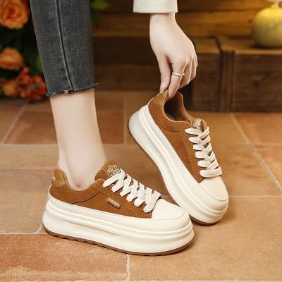 Модные Новые Женские Кроссовки из Микрофибры ROME на Скрытой Платформе, Массивные Кроссовки, Ботильоны, Мотоциклетные, Круглый Носок, Дышащие, Весенне-Осенняя Обувь