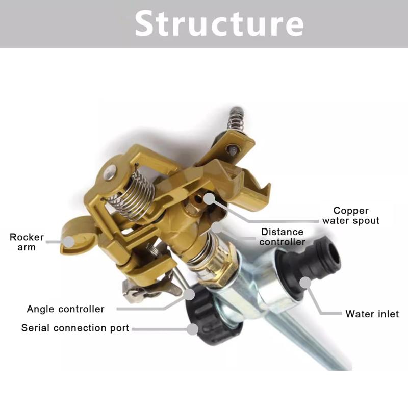 Thread Rotating Rocker Sprinkler Adjustable Automatic Impact Sprayer for Lawn Garden Yard Irrigation