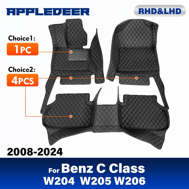 Автомобильные коврики для Benz C Class W204 2008-2013 W205 2014- W206 -2024 Автомобильные ковровые покрытия Аксессуары для интерьера