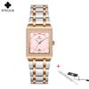 WWOOR Reloj New Fashion Ladies Diamond Watch Top Brand Luxury Square Wrist Watch Simple Women Dress Small Watch Relogio Feminino