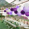 1 Set Paper Lanterns Party Decorations Tissue Pom Poms Flower Balls Simple Installation Boho Wedding Decorations
