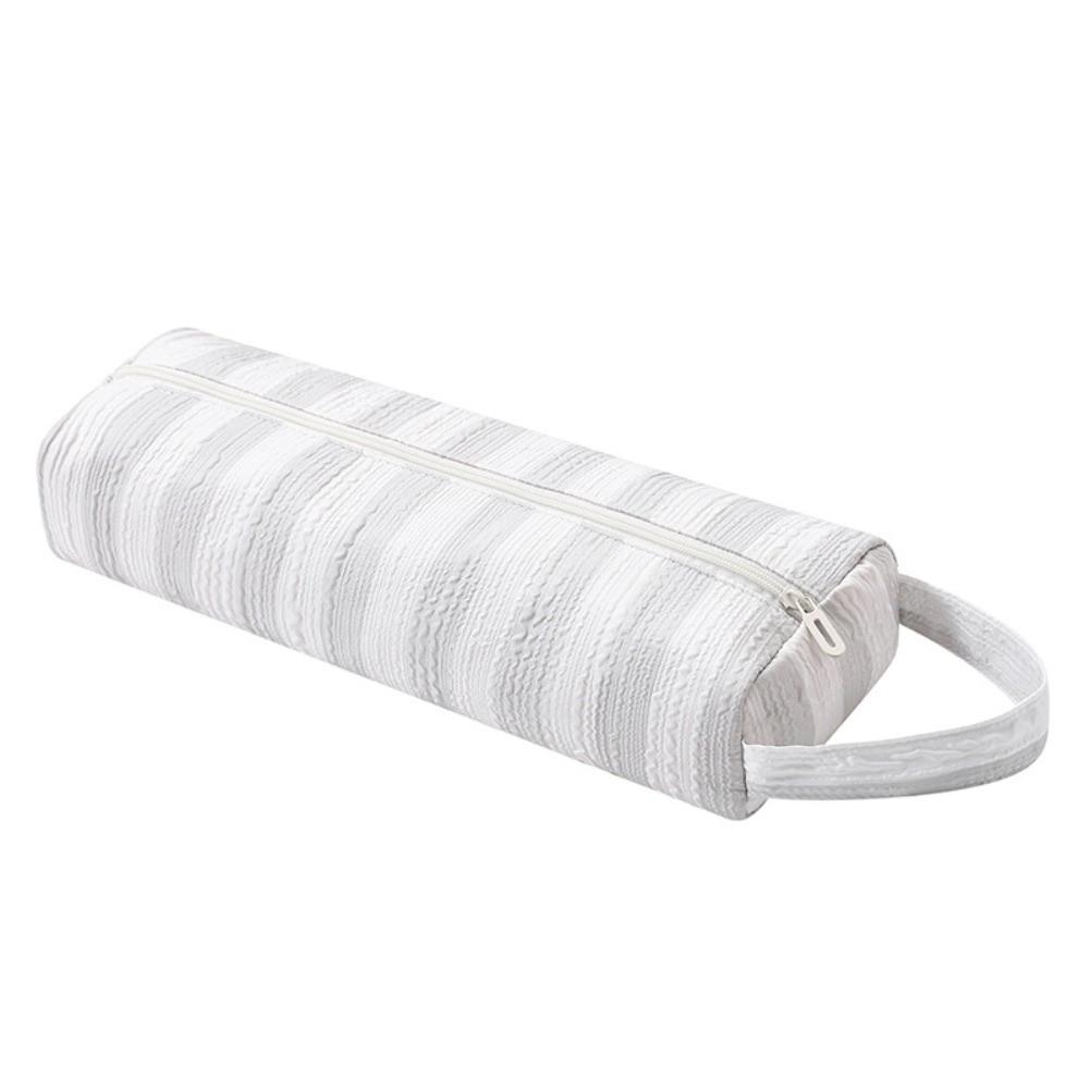 Large Capacity Hair Dryer Storage Bag Heat Resistan Stripe Design Curling Iron Storage Bag Portable Multi-Functional Makeup Bag
