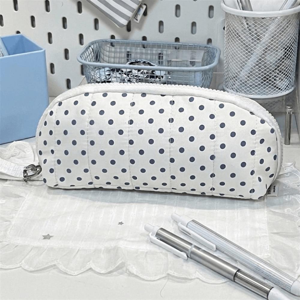 Cloth Pen Bag Desktop Storage Pencil Pouch Fashion Polka Dot Pencil Case Kids Children