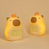 Cartoon Capybara Night Light Silicone Bedside LED Clock Cute Capybara Alarm Clock  Living Room