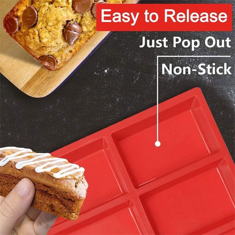 9 Cavity Rectangular Silicone Cake Molds for Baking Enthusiasts Space Saving Design Easy Releases Perfect Dessert