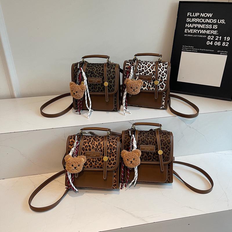 Women's Versatile Leopard Print Backpack - Fashionable Single Shoulder or Crossbody Bag