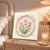 Pearl painting kit DIY pink tulip flowers aesthetic art home or office wall decoration