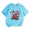 Kids Boys Girls 100% Cotton Crew Neck Short Sleeve T-Shirt, Funny Cartoon Clown Characters Vibe Check Print Casual Soft Tee for Children Daily Wear
