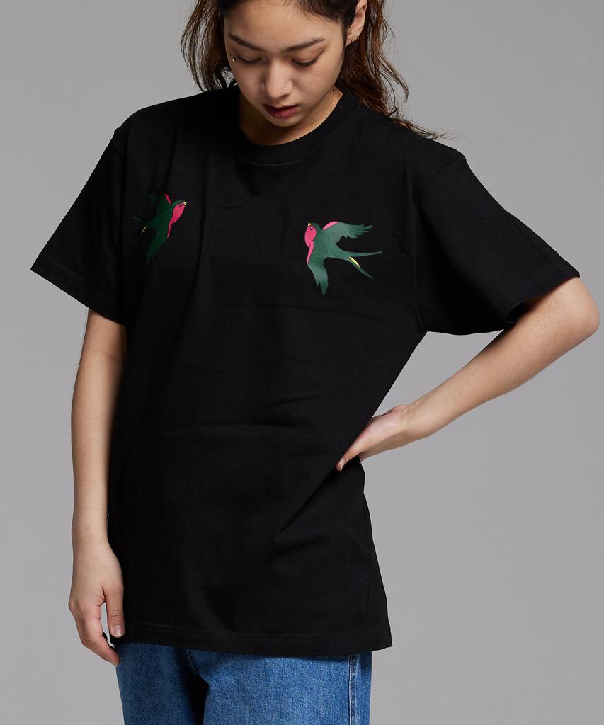 CREAM SODA LAB Swallow Twin Short Sleeve Tee Black