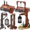 Medieval Guillotine Building Blocks Kit Gallows Tree Hanging Cage Gallows Trial Weapons Bricks Toys Boys Gift